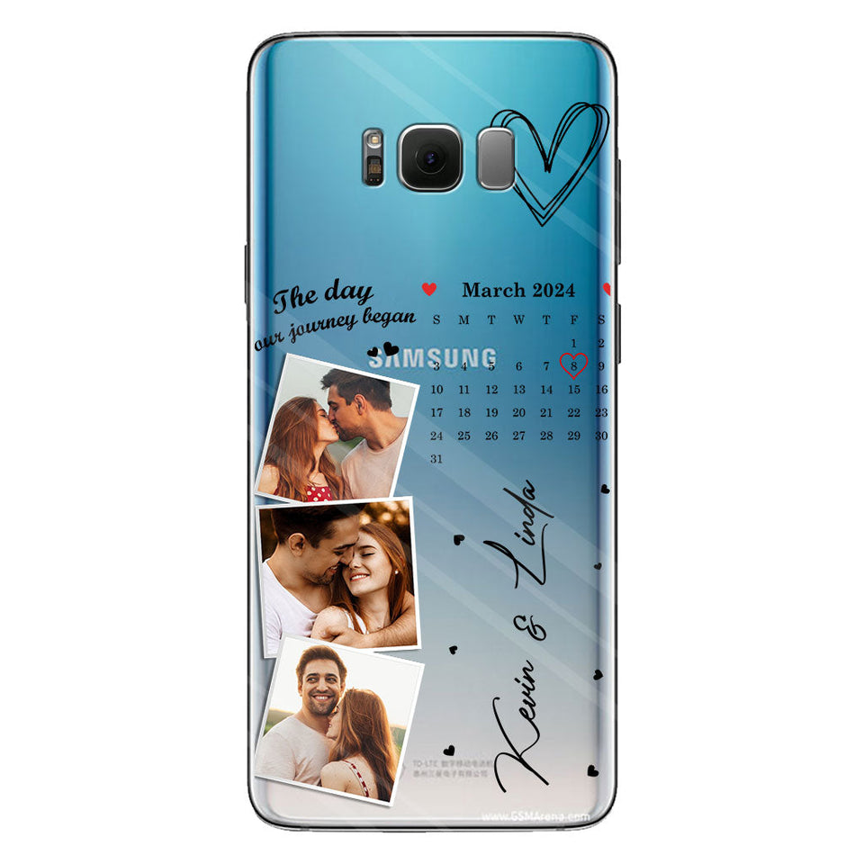 The Day Our Journey Began Photos & Calendar Custom - Personalized Couple Clear Phone Case