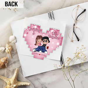 Building A Life Together - Personalized Couple Heart Building Brick Blocks Printed On Both Sides