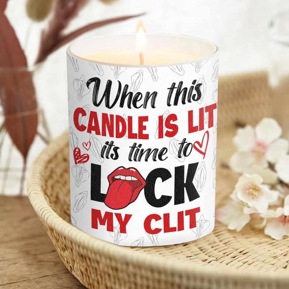 It's Time To Be Naughty - Personalized Couple Candle With Wooden Lid