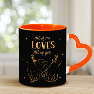 From Our First Kiss Till Our Last Breath - Personalized Couple Heart Handle Mug