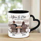 You And Me We Got This - Personalized Couple Heart Handle Mug