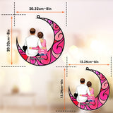 Couple Sitting On The Moon - Personalized Couple Window Hanging Suncatcher Ornament