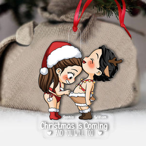 Funny Couple Christmas Gift - Personalized Couple Transparent Ornament