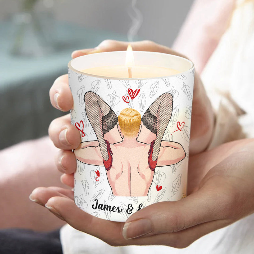 It's Time To Be Naughty - Personalized Couple Candle With Wooden Lid