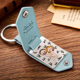 I Love You - Personalized Couple Leather Photo Keychain