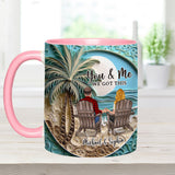 Beach Scene Happy Couple - Personalized Couple Accent Mug