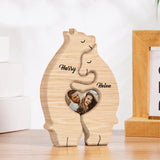 Bear Couple - Personalized Couple Wooden Art Puzzle