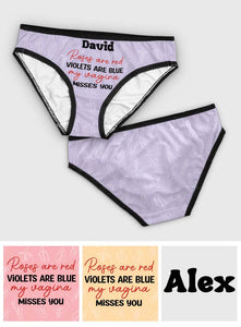 My Vagina Misses You - Personalized Couple Lace Border Women Briefs