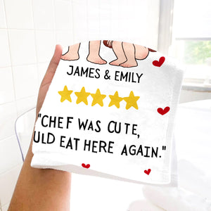 Chef Was Cute, Would Eat Here Again - Personalized Couple Towel