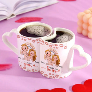 Together Is Our Favorite Place - Personalized Couple Matching Heart Handle Mug