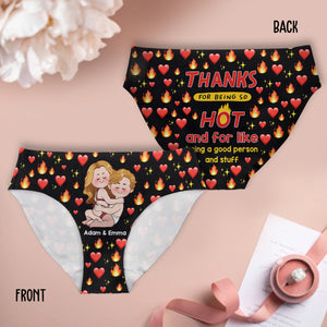 Thanks For Being So HOT - Personalized Couple Women Briefs & Men Boxer Briefs