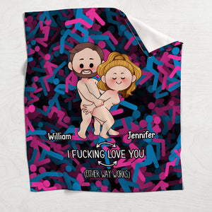 I Love You Funny Couple - Personalized Couple Blanket