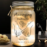 Together Forever From Our First Kiss Till Our Last Breath - Personalized Couple Mason Jar Light