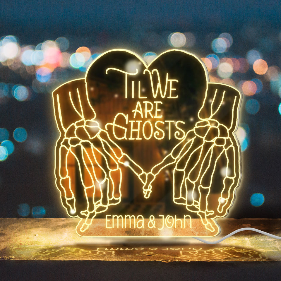 Til We Are Ghosts - Personalized Couple Mirror Light