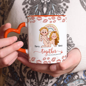 I Love You - Personalized Couple Heart Handle Mug