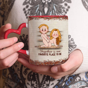 I Love You - Personalized Couple Heart Handle Mug