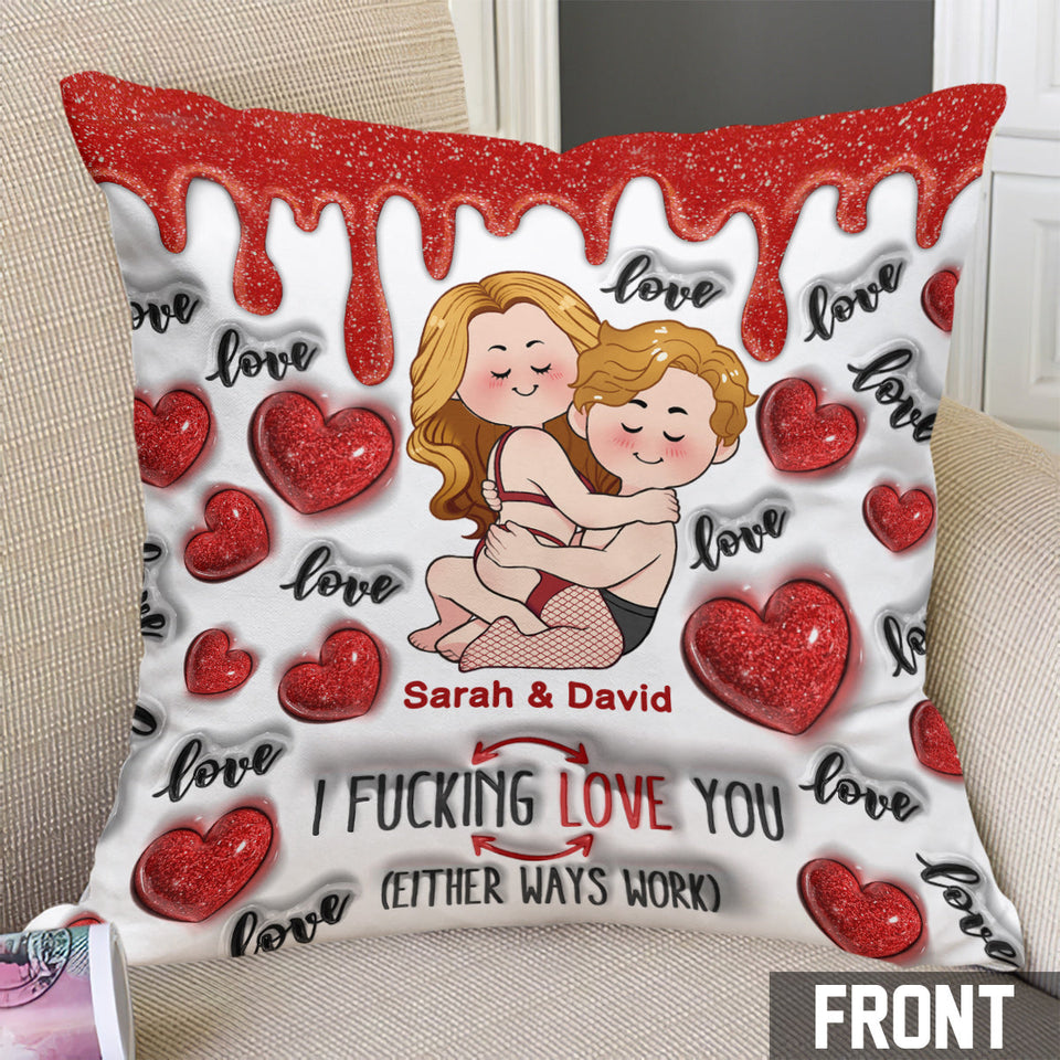 I Love You - Personalized Couple Throw Pillow