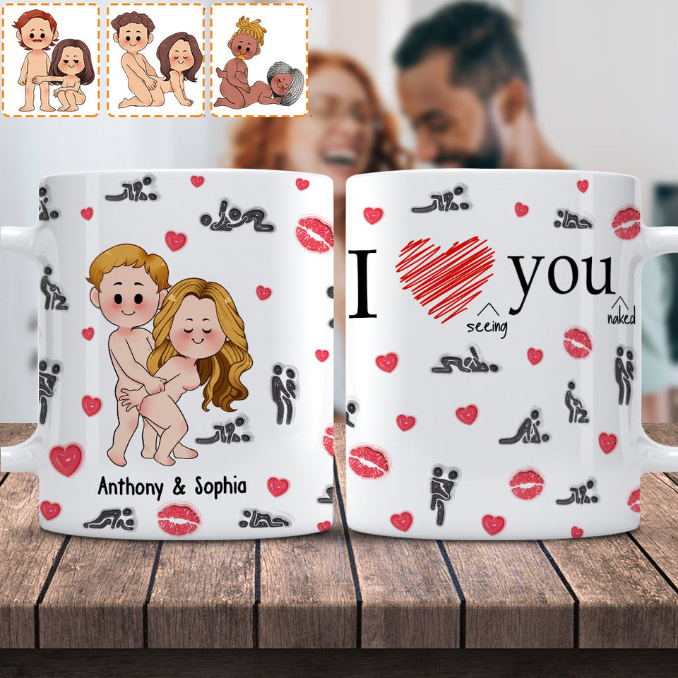 I Love Seeing You Naughty - Personalized Couple Mug