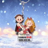 I Wanna Do Bad Things With You - Personalized Couple Transparent Keychain