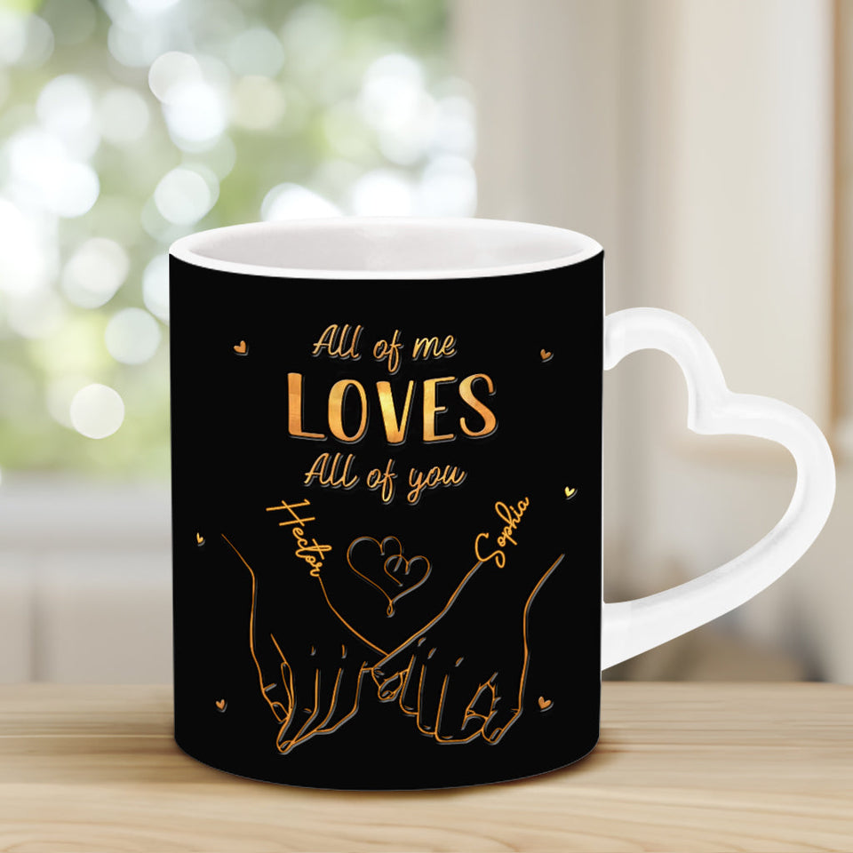 From Our First Kiss Till Our Last Breath - Personalized Couple Heart Handle Mug