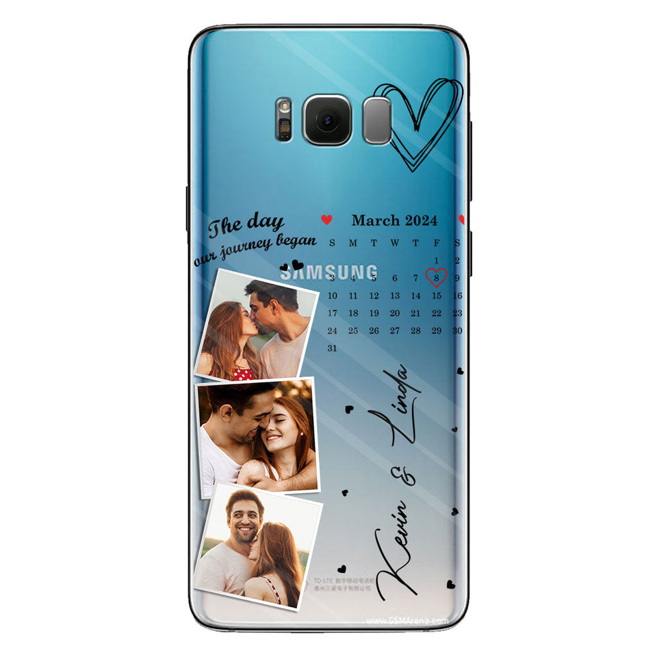 The Day Our Journey Began Photos & Calendar Custom - Personalized Couple Clear Phone Case