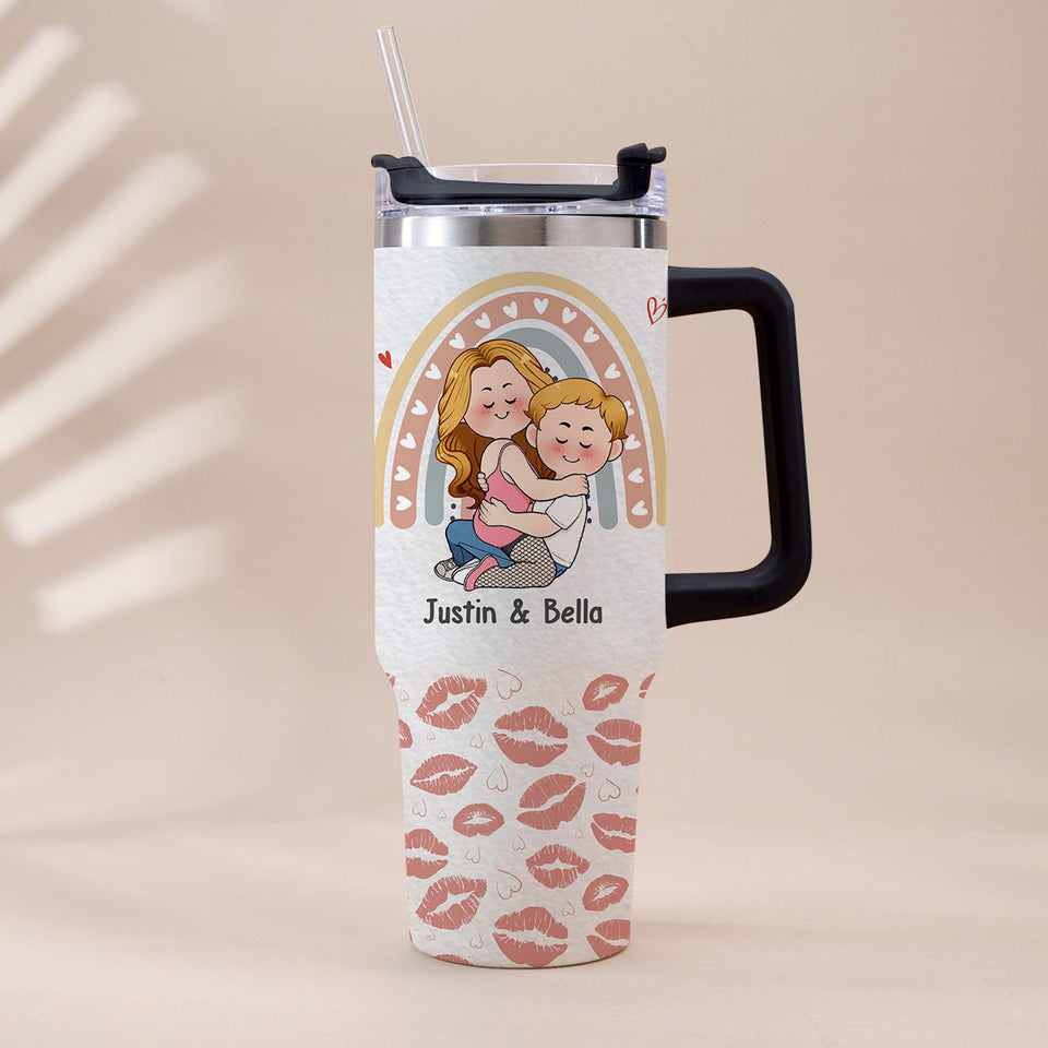 I Fucking Love You Either Way Works - Personalized Couple Tumbler With Handle