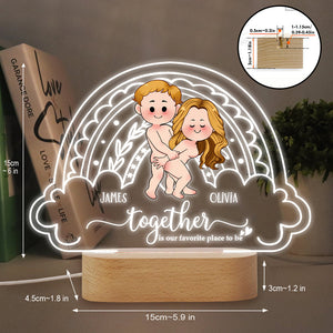 I Love You - Personalized Couple Shaped Plaque Light Base