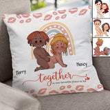 Together Is Our Favorite Place To Be - Personalized Couple Throw Pillow