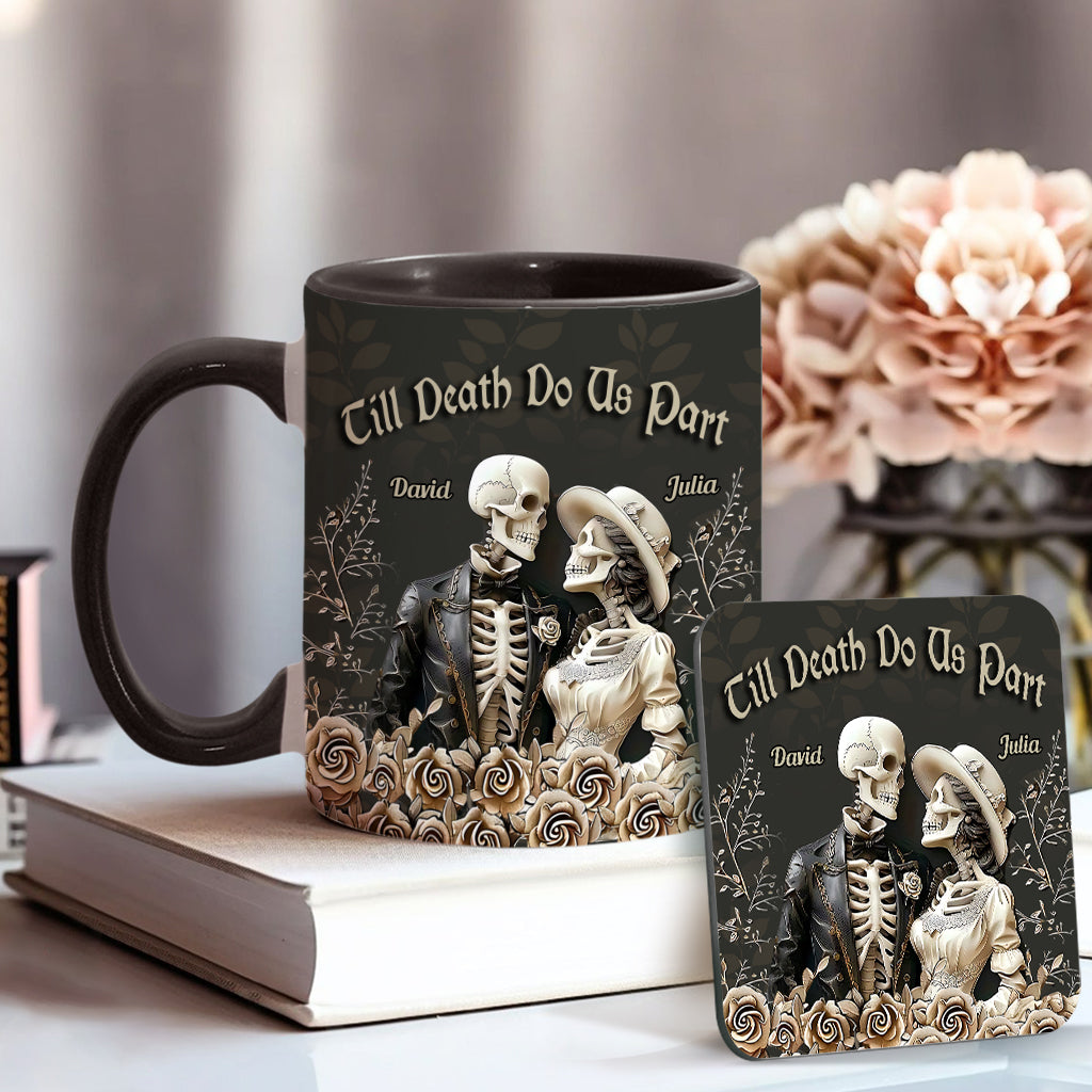 Till Death Do Us Part - Personalized Couple Accent Mug