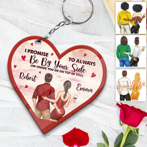 I Promise To Always Be By Your Side - Personalized Couple Keychain