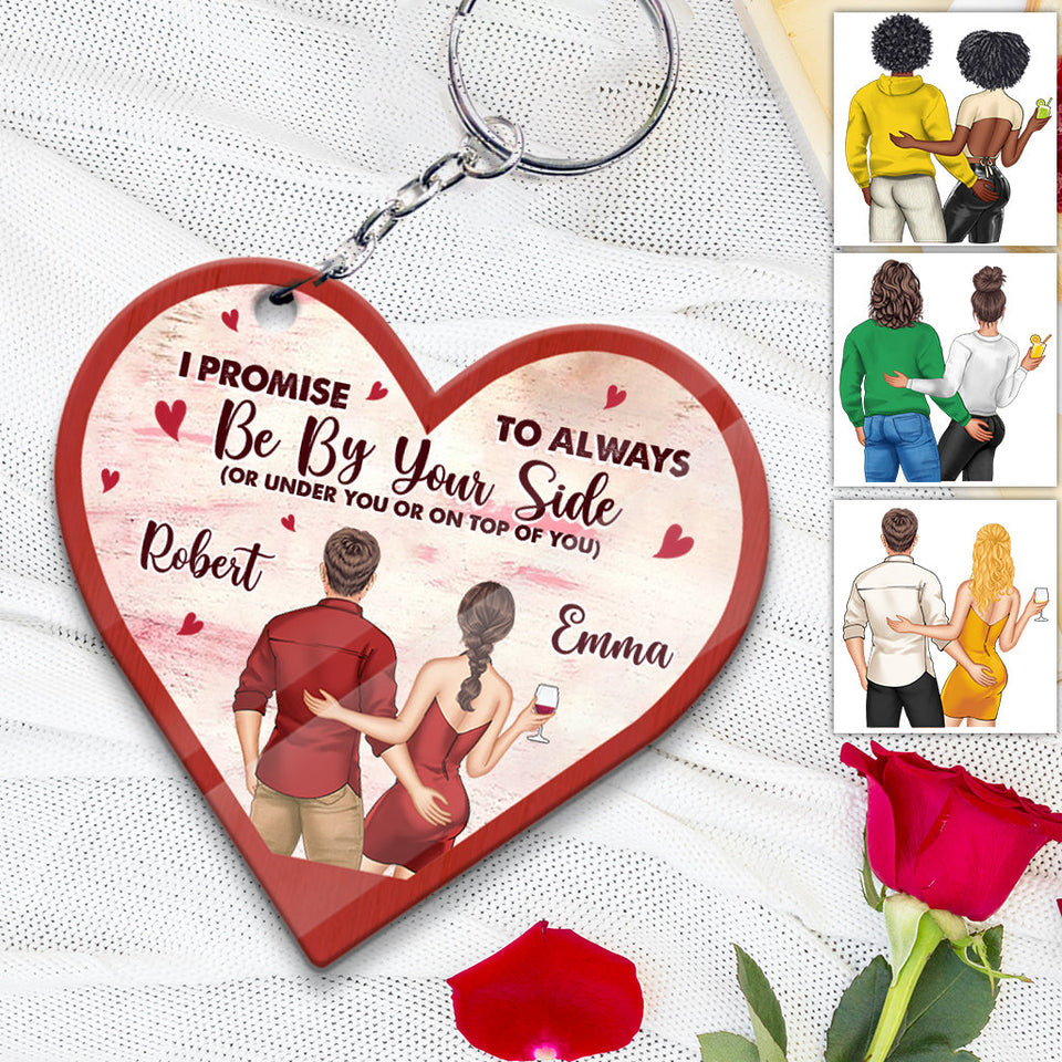 I Promise To Always Be By Your Side - Personalized Couple Keychain