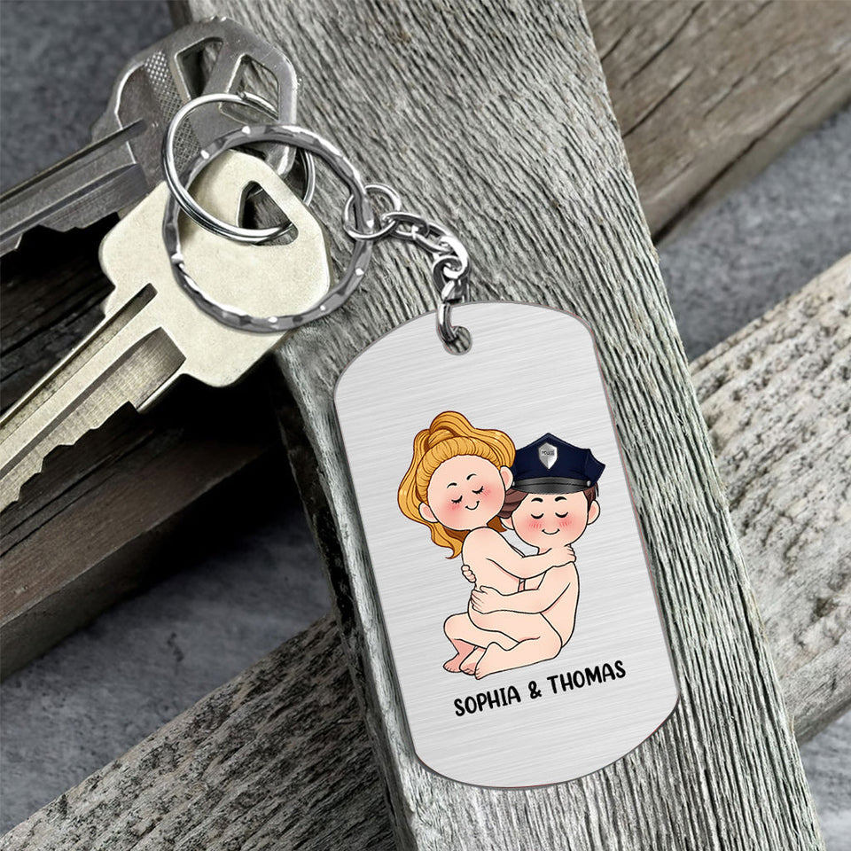 I Do Love The Police - Personalized Couple Stainless Steel Keychain