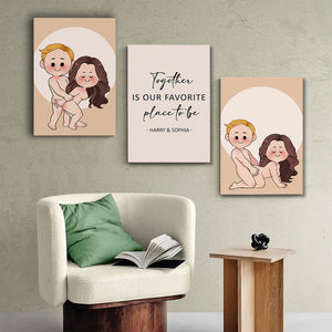 Together Is Our Favourite Place To Be - Personalized Couple Poster & Canvas Set