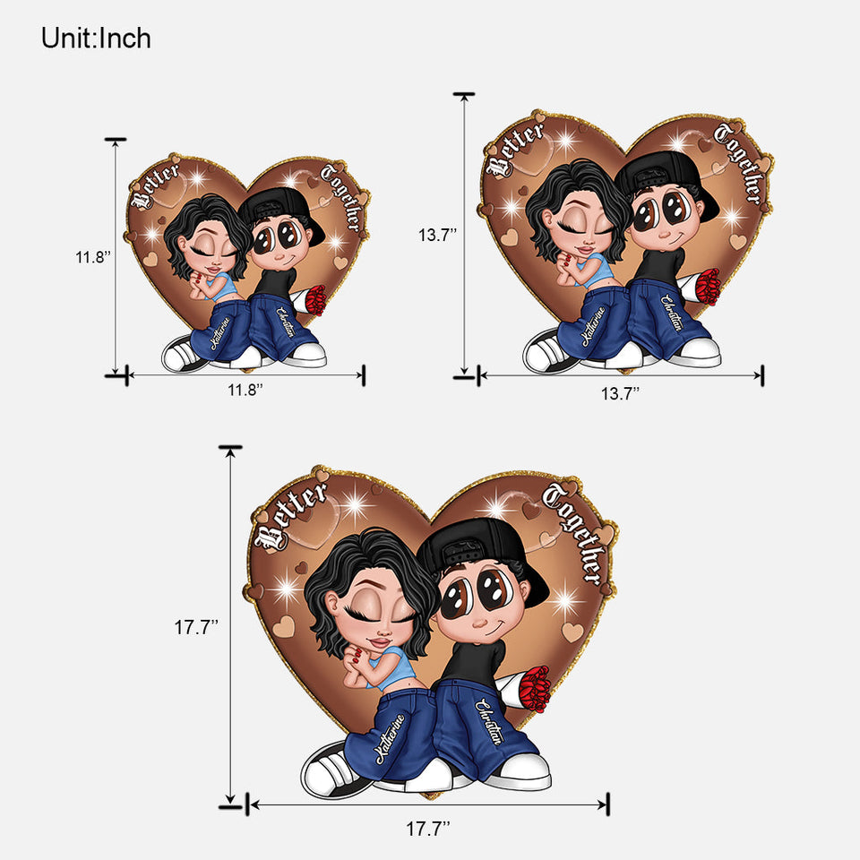 Y2K Couple - Personalized Couple Custom Shaped Wood Sign