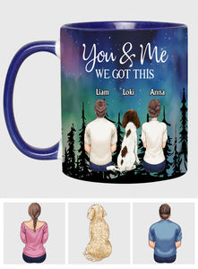 You & Me And The Dogs - Personalized Couple Accent Mug