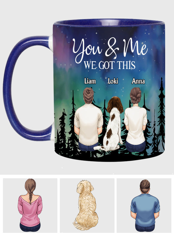 You & Me And The Dogs - Personalized Couple Accent Mug