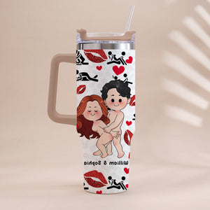 I Love You - Personalized Couple Tumbler With Handle