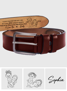 I Love You For Who You Are - Personalized Couple Leather Belt