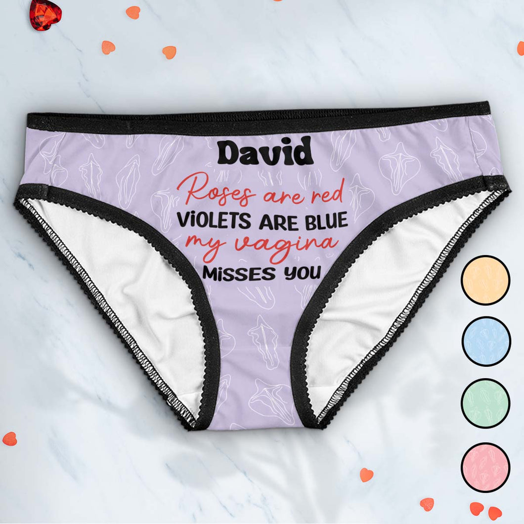 My Vagina Misses You - Personalized Couple Lace Border Women Briefs