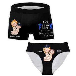 I Do Love The Police - Personalized Couple Women Briefs & Men Boxer Briefs