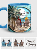 Beach Scene Happy Couple - Personalized Couple Accent Mug